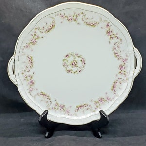 Vintage Z S & Co. (Sherzer) ORLEANS Of Bavaria 10&quot; Plate With Handles Floral