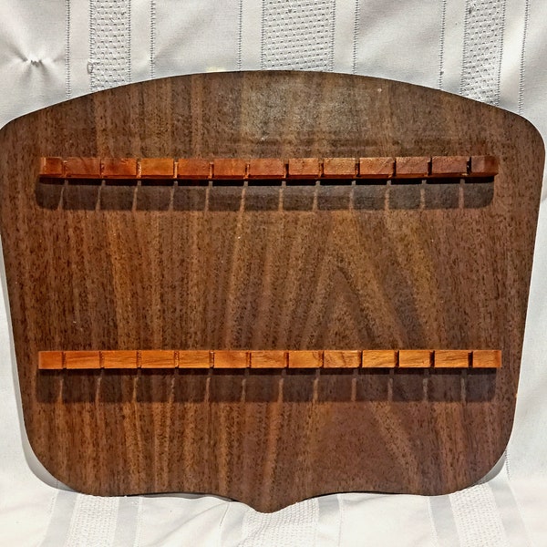 Vintage Wood Collector Spoon Rack Violin Shaped 12 Spots 16.5" X  7.5"