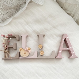 Door name Bear Rosé, decoration, children&#39;s room, names, gifts, door names