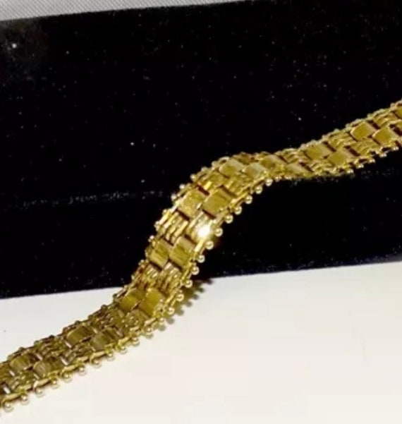 Vintage Imperial Gold Solid 14k Bracelet 7”