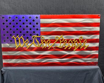 Amerikanische Flagge Metall, Wir, das Volk, Vaterländische Flagge