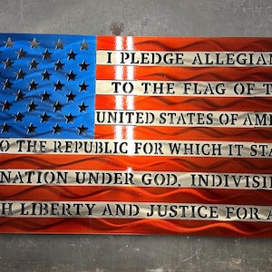 American Flag, Metal Flag, Pledge of Allegiance American Flag