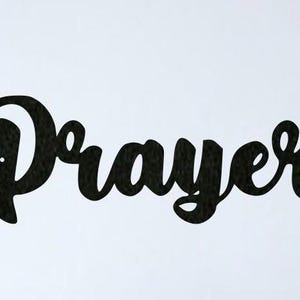 Letrero de oración de metal: Arte con palabras cursivas, decoración rústica