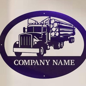 Custom Logging Truck Metal Sign, Personalized Name Decor, Wedding, Anniversary, Custom Wall Art
