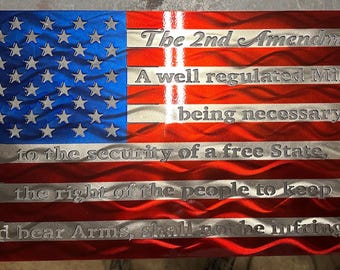 2nd Amendment Metal American Flag, Second Amendment