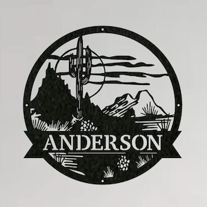 Personalized Desert Metal Name Sign, Personalized Gifts, Custom Sign, Wedding Gift, Housewarming Gift