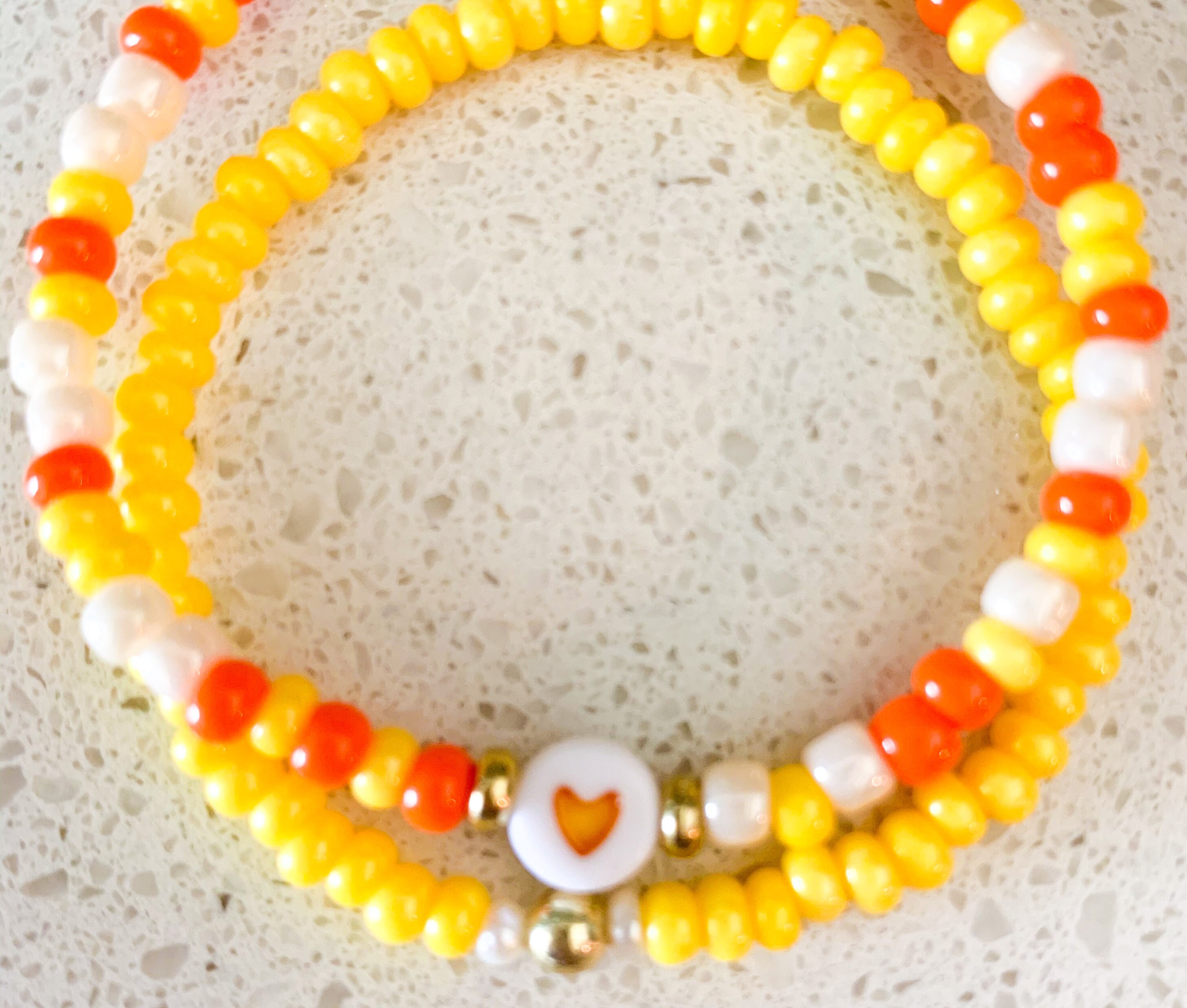 Seed Bead Heart Bracelet Set Seed Bead Bracelet Heart Etsy