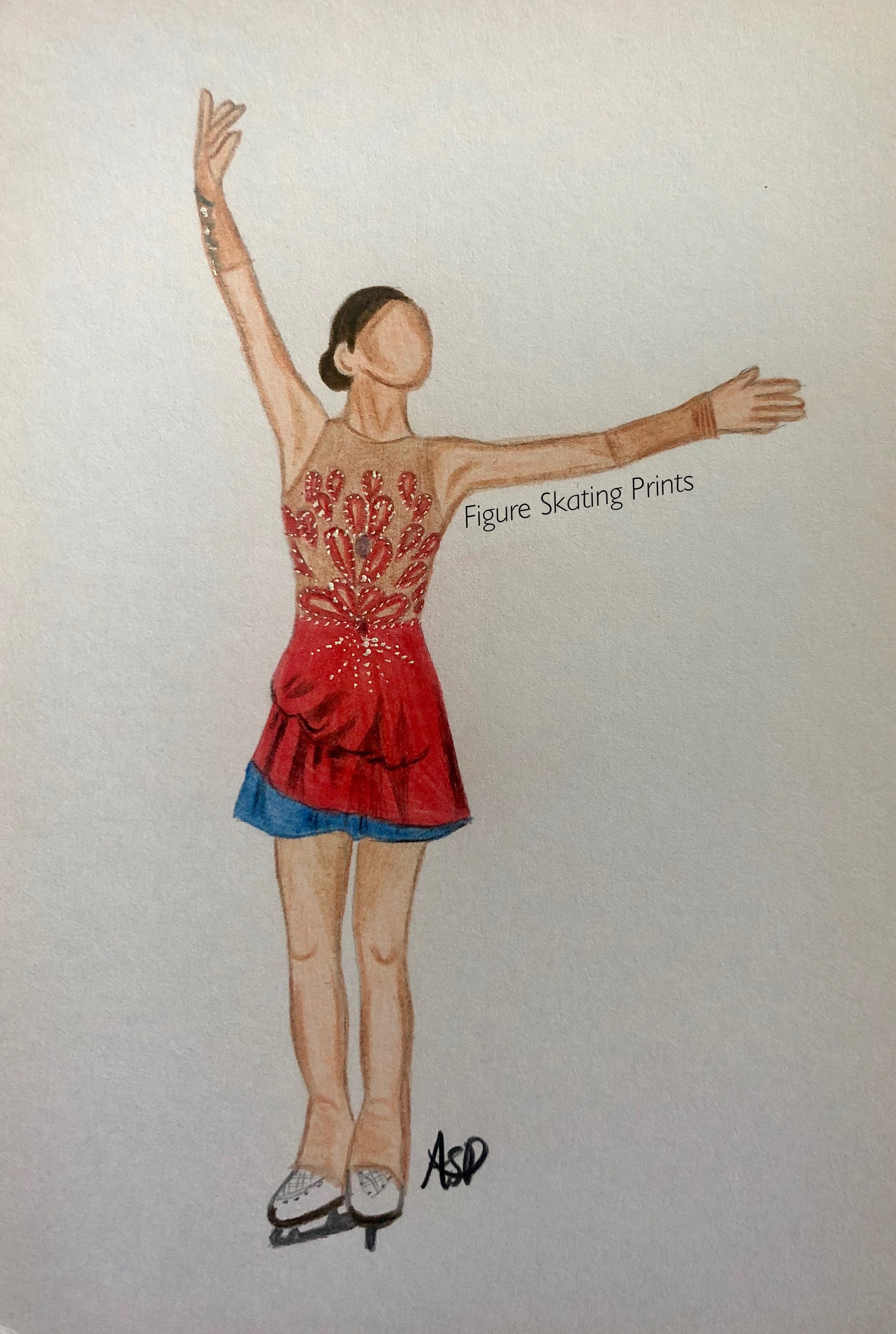 Anna Shcherbakova Art Du Patinage Artistique Dessin De Etsy Canada