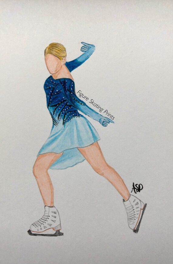 Aliona Kostornaia Art Du Patinage Artistique Dessin De Etsy Canada