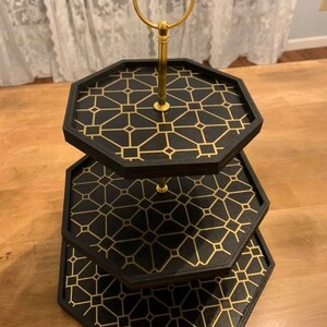 Octagon Patterened Tiered Tray (SVG ONLY) Digital File