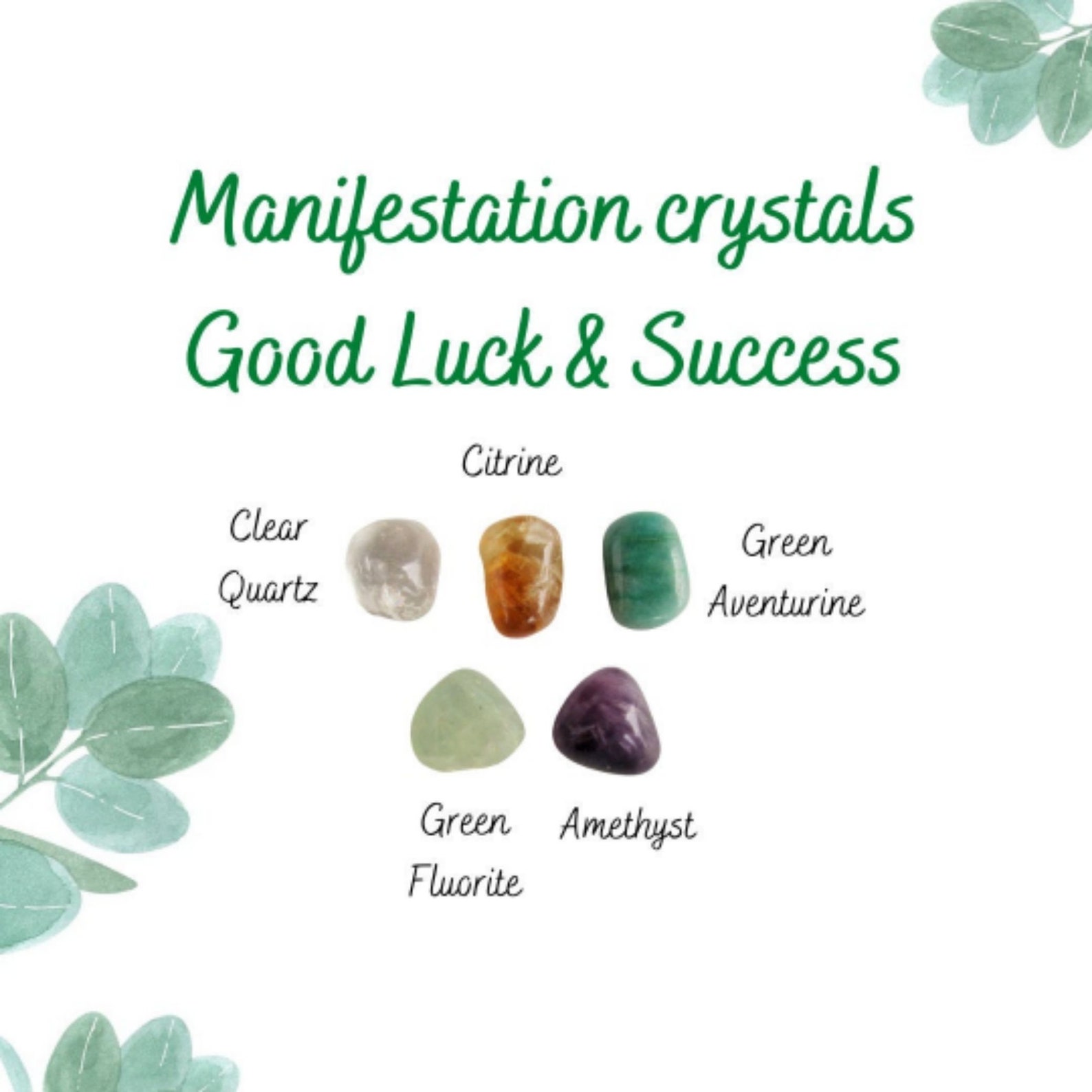 Manifestation Crystal Set Good Luck & Success Crystal Set Etsy