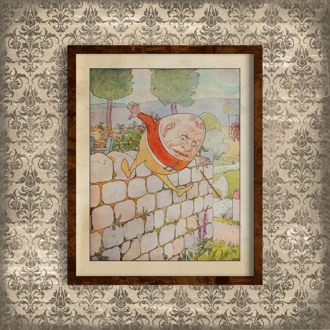 Printable Vintage Wall Art, Nursery Rhyme Art Wall Hanging ...