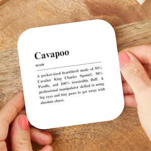 Cavapoo - Dog Definition Coaster - Gift For Dog Lover