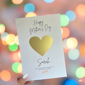 Personalised Mother's Day Gift Scratch Card, Mum Surprise Gift Reveal Card