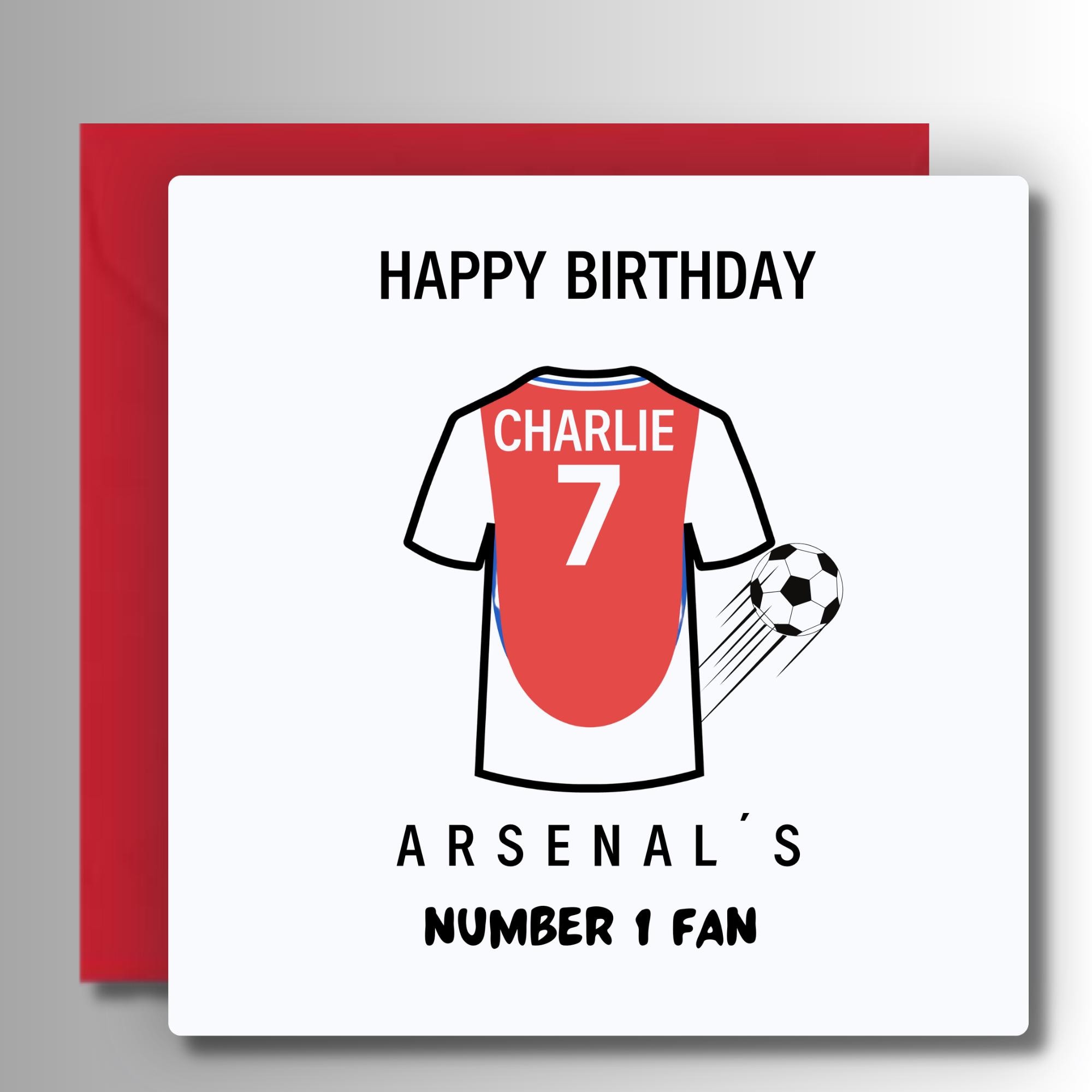 Danilo Promotions Limited Personalised Arsenal FC Birthday Card, Any Age Arsenal Football Card, Any Name Arsenal Birthday Greeting Card, Arsenal FC Birthday Cards,Multi,9 X 6 Inch - View #12