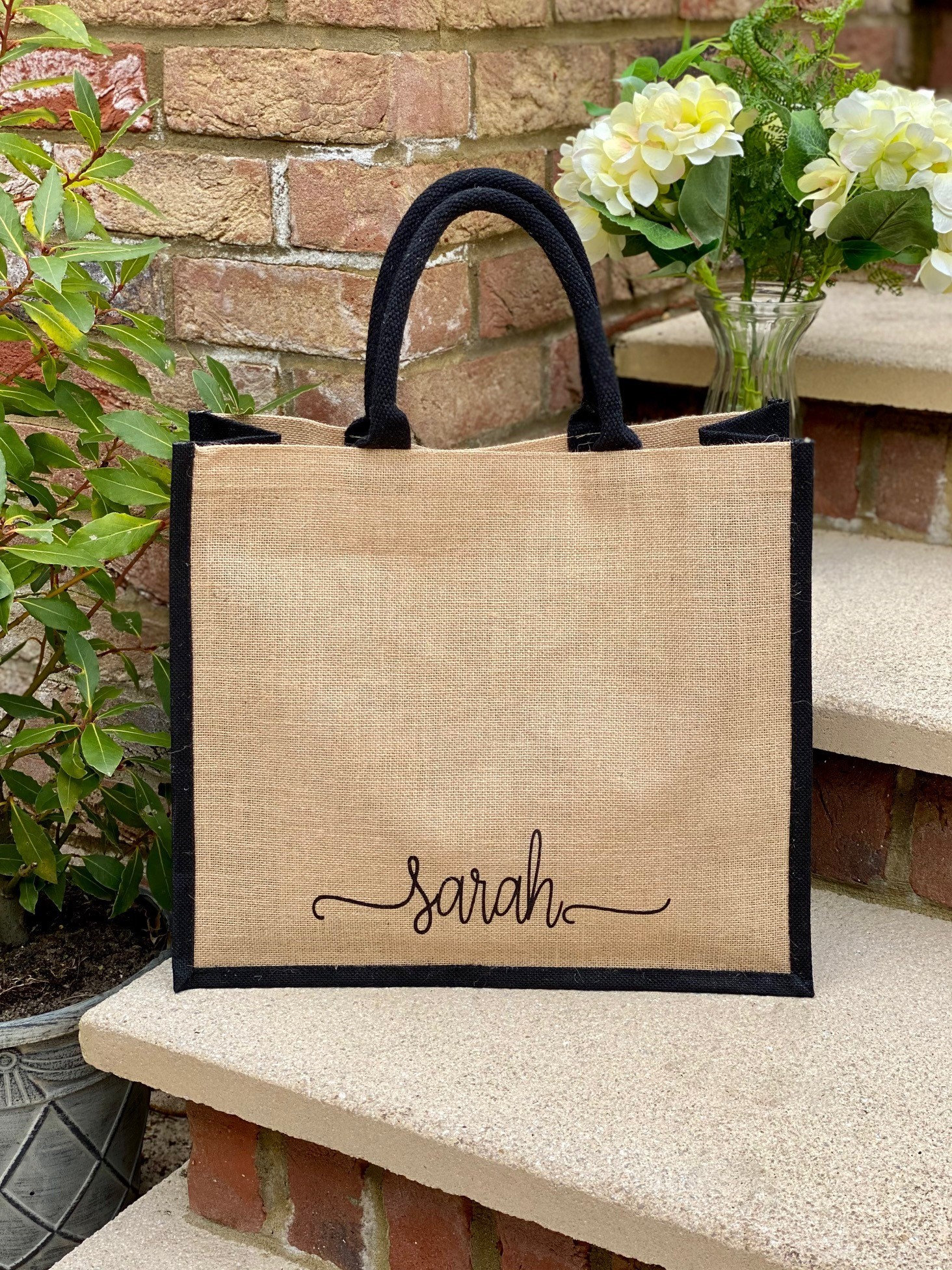 Printed hessian bags new arrivals
