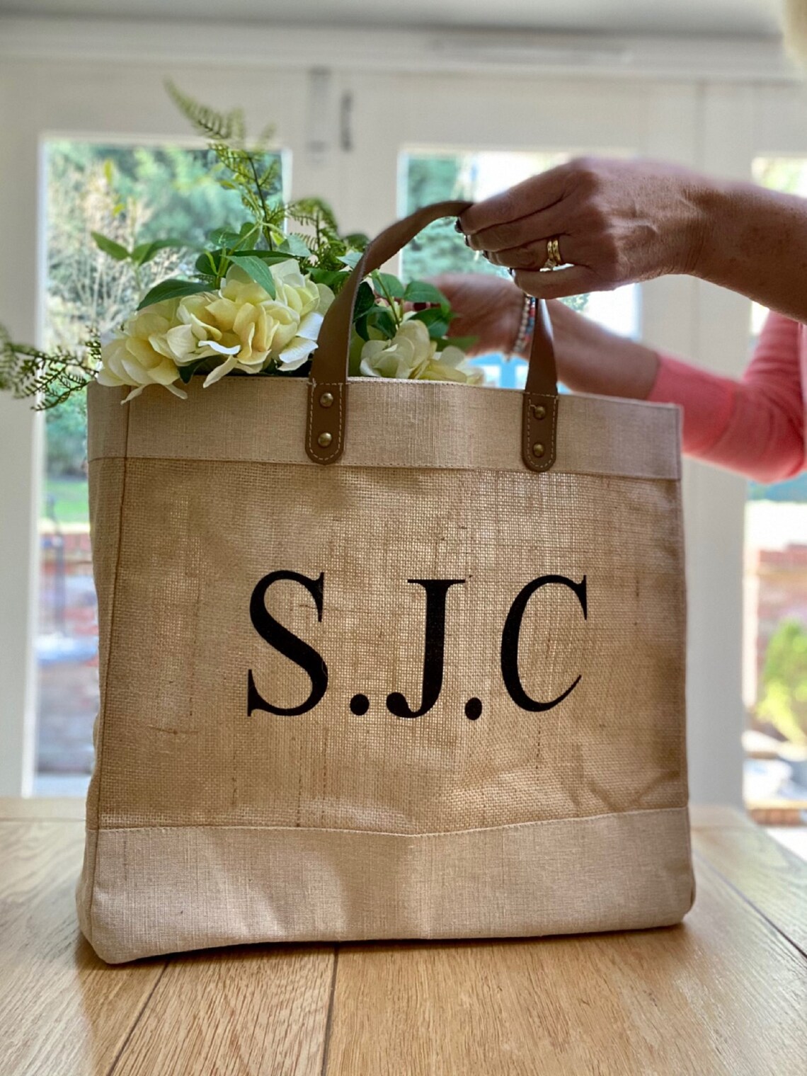 custom printed jute shopping bags