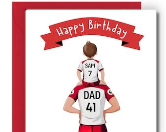 Personalised Birthday Card | Football Fan Gift | Dad Card | Soccer Team Greeting for Him