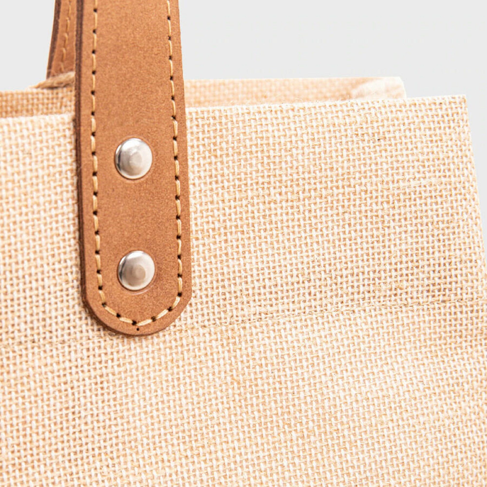 Personalised initials Juco Bag with Leather Handles Jute Mix Etsy