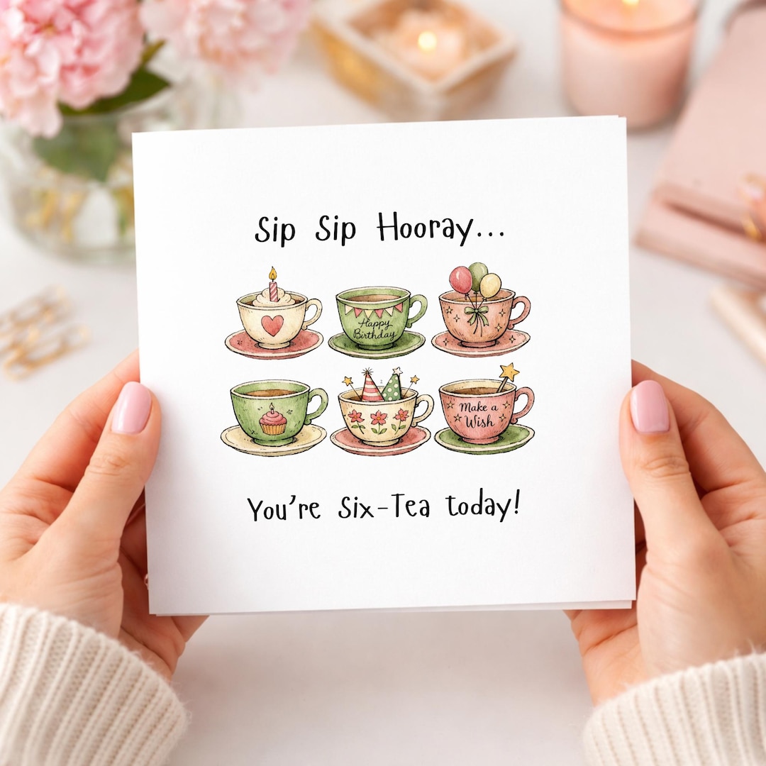 Happy Six-teas Birthday Card • Funny 60th Milestone Card - Etsy UK