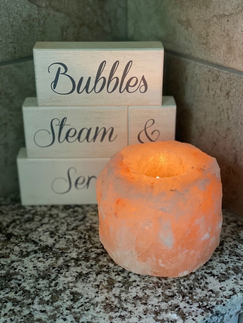 Himalayan salt tea light holder Etsy