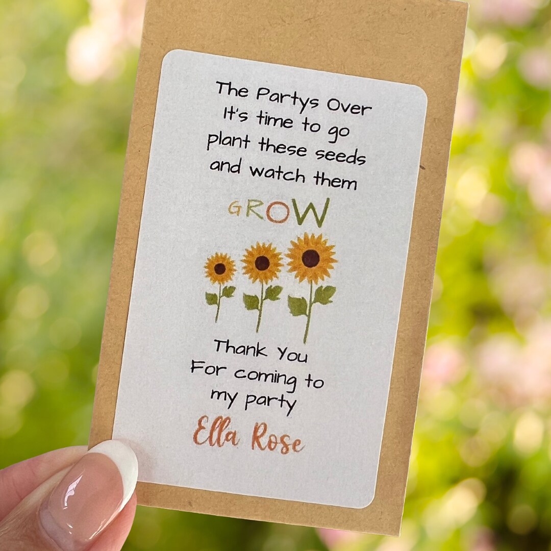 Personalised Sunflower Seed Party Favours Etsy UK