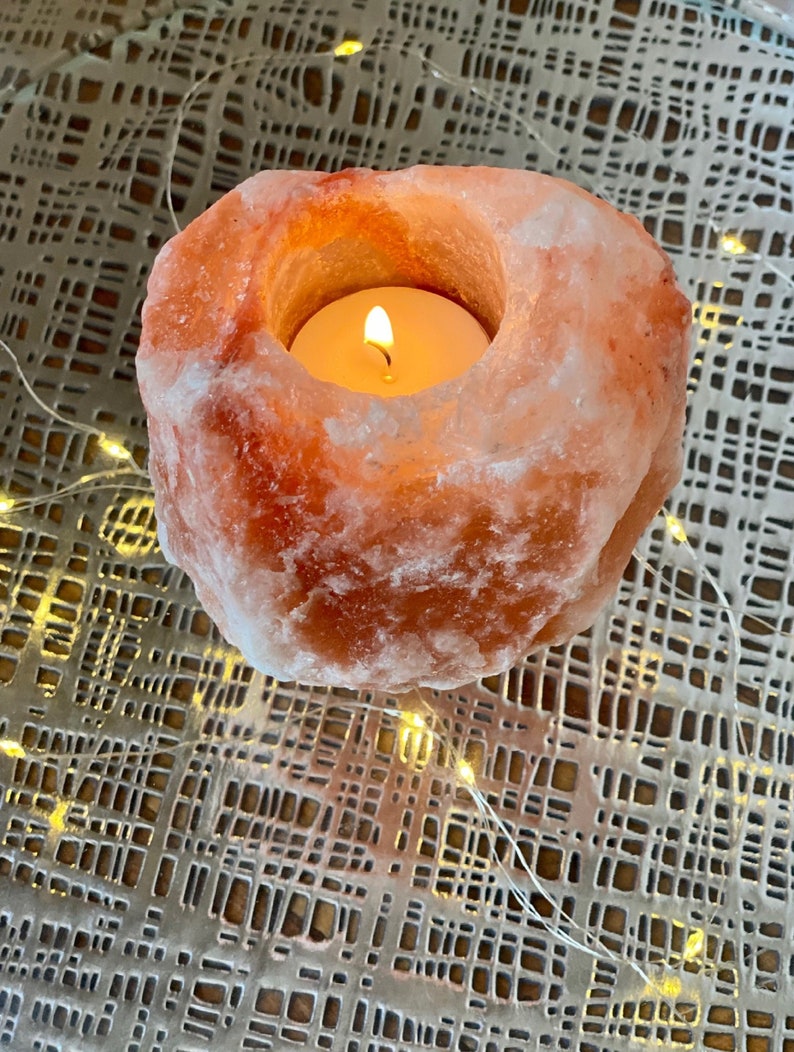 Himalayan salt tea light holder Etsy