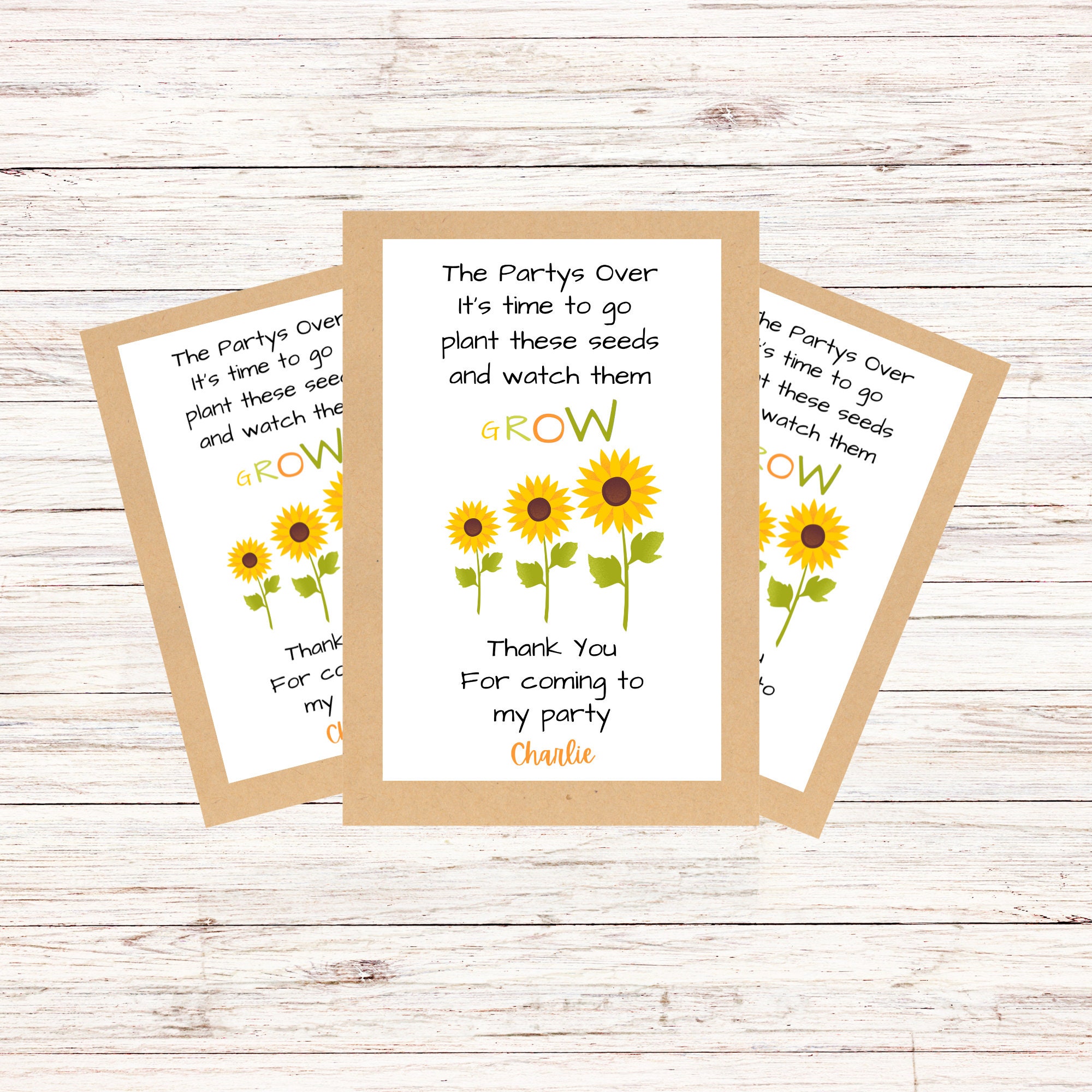 Personalised Sunflower Seed Party Favours Etsy UK