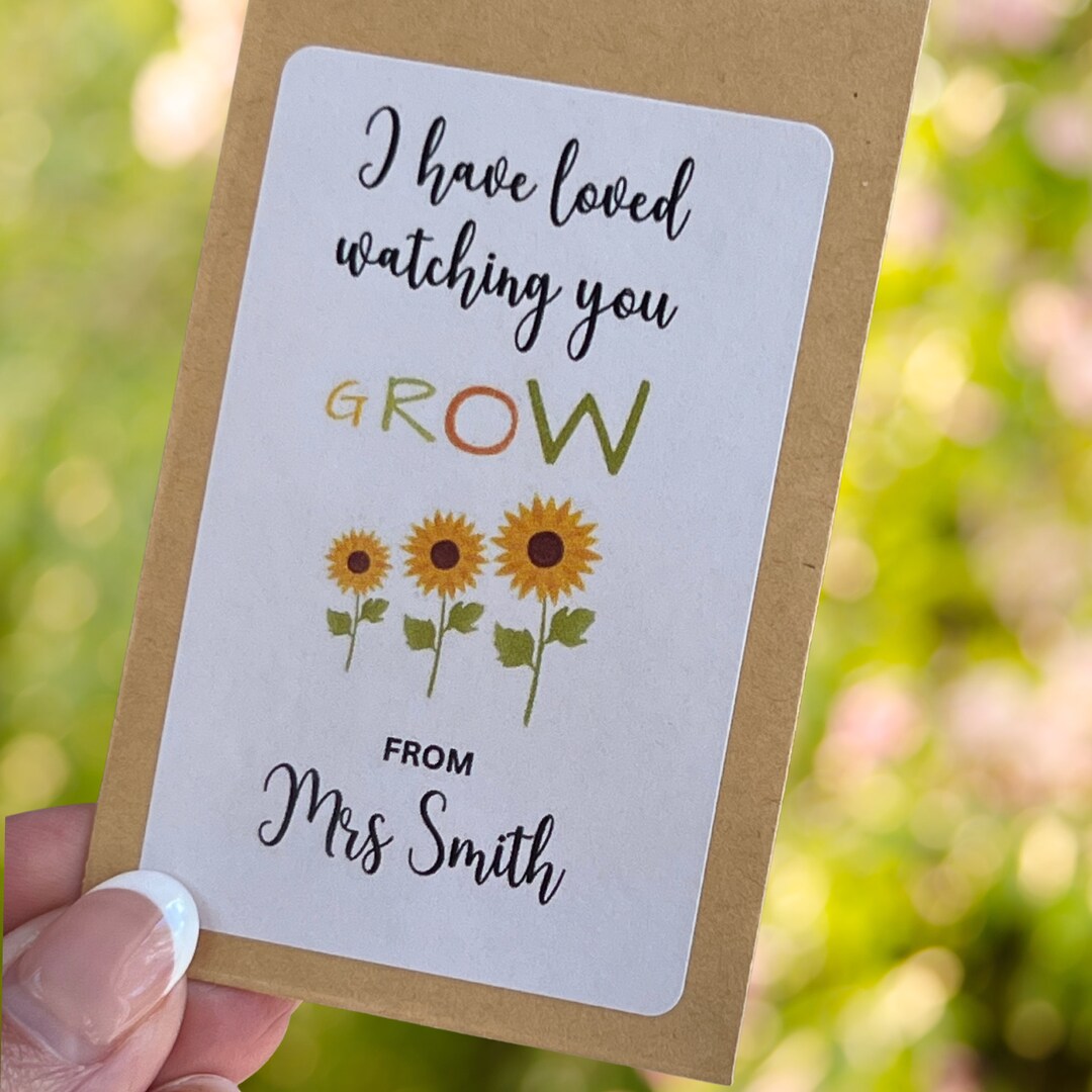 Sunflower Seed Packet Favours, School Leavers Gifts, End of Term