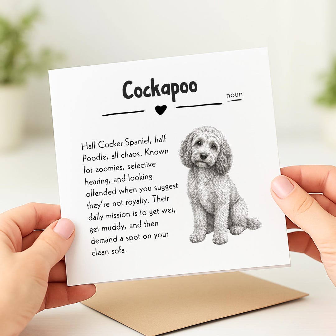 Funny Cockapoo Definition Greeting Card: Dog Lover Humor - Etsy