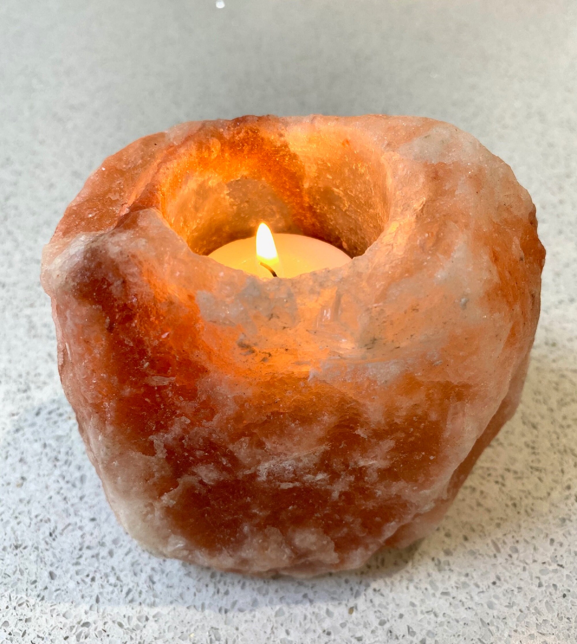 Himalayan salt tea light holder Etsy