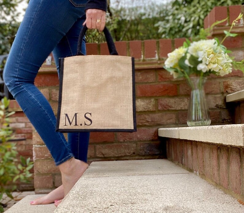 Jute Bag Personalised With Small Initials Bag for Life Etsy UK