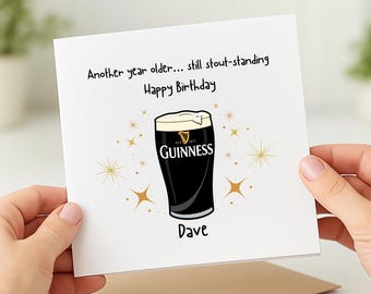 Personalised Guinness Theme Birthday Card, Gift For Him