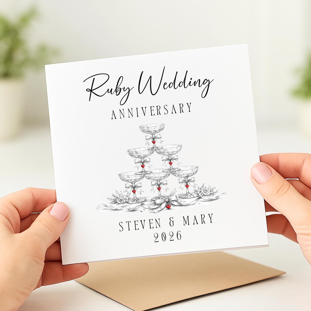 Personalised Ruby 40th Anniversary Card - Etsy UK