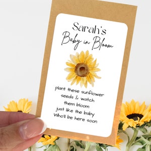 Personalized Sunflower Seed Baby Shower Favors