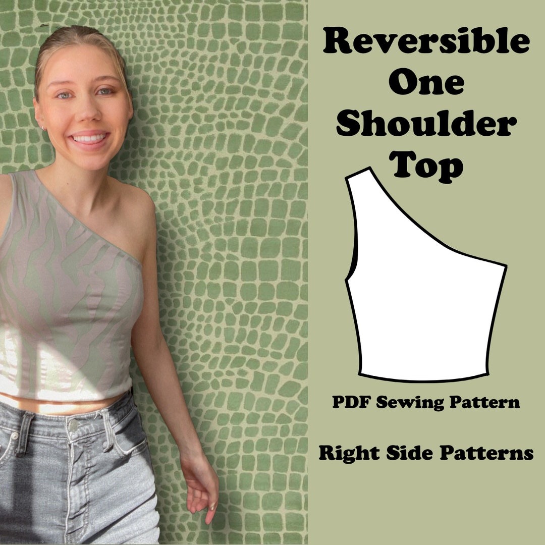 PDF Reversible One Shoulder Top Sewing Pattern Uk Size 4 20 US Size 0 ...