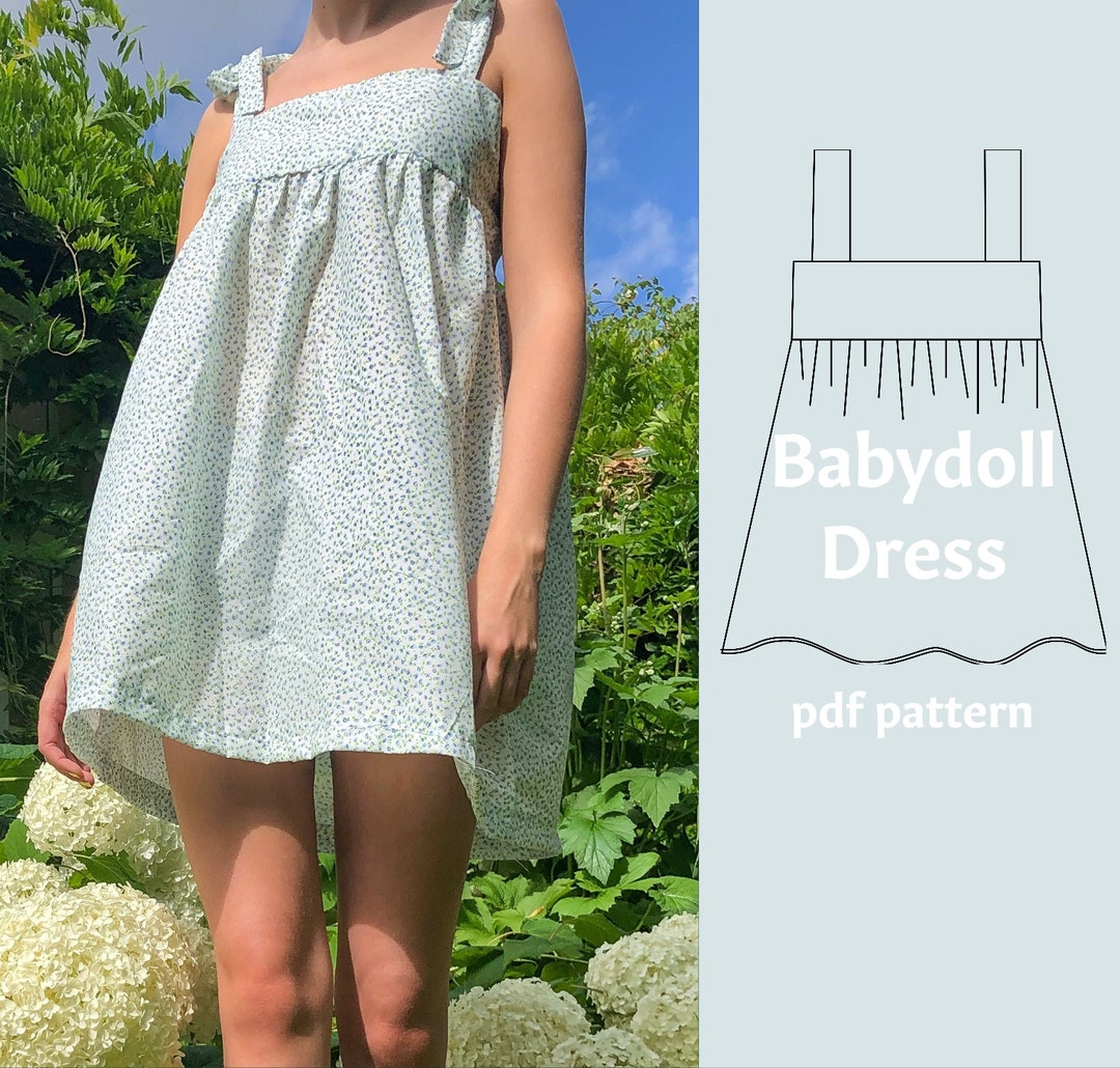 babydoll-ruched-mini-dress-pdf-sewing-pattern-uk-size-4-24-us-size-0-20-instant-download-print-at-home-a4-us-letter-etsy