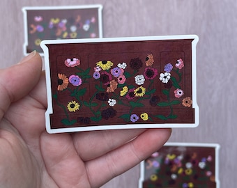 Blumen Klavier Aufkleber
