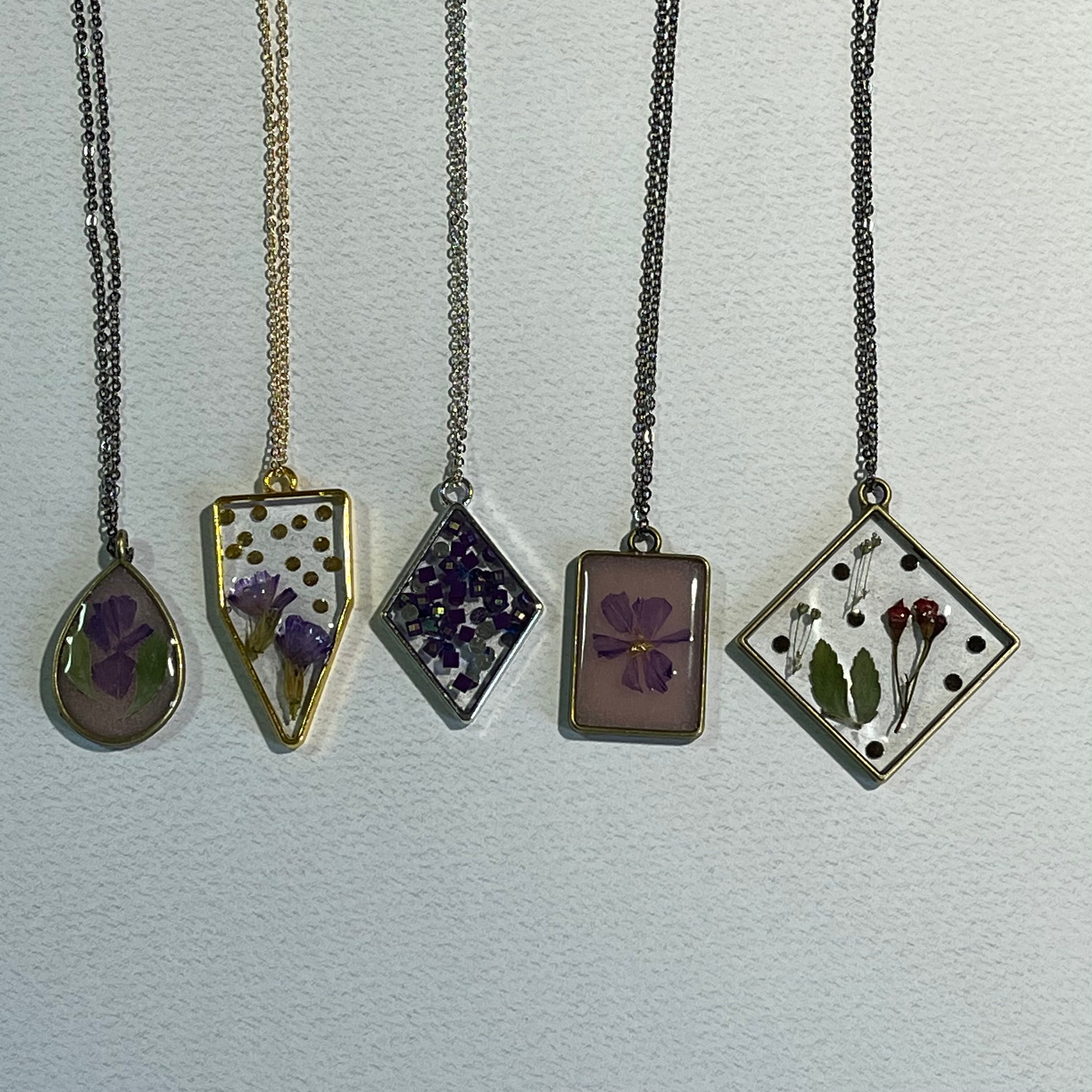 Resin Art Necklaces Etsy