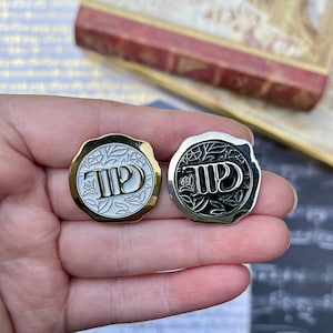 Poets 3D wax seal enamel pin.