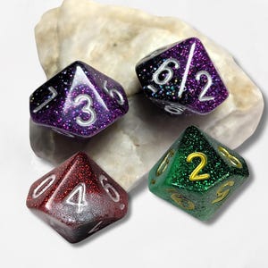 Customisable D10 DND Dice Dungeons and Dragons Boardgames Tabletop Magic The Gathering RPG Multicoloured Unique Personal Gift