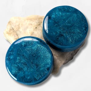Blue Ocean Double Flared Plugs 4 to 50mm Stretched Ear Jewellery Body Mods Sea Life Marine Mother Nature Water Inspired