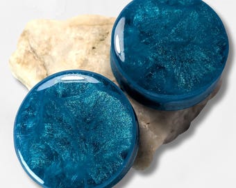 Blue Ocean Double Flared Plugs 4 bis 50 mm gestreckt Ohrschmuck Body Mods Sea Life Marine Mutter Natur Wasser inspiriert