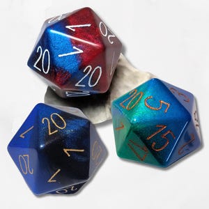 Custom Numbers and Colours Chonk D20 Dice DND Boardgame Glitter Shimmer Sparkle RPG Dungeons and Dragons Tabletop Games Personal