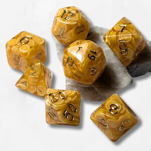 7 Orange DND Dice Tabletop Board Games Dungeons & Dragons RPG Spring Summer Citrus Fruit Kawaii Cute Bright Neon Unique Tiny Polymer Clay