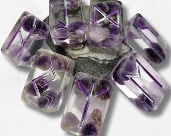 25 Amethist Elder Futhark Runen Paarse Quartz Master Crystal Stone Healing Noorse Vikingtaal Wicca Hekserij Magie Heidense Odin Zelfzorg