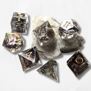 Juego de dados personalizable con foto propia, juego de mesa DND, bordes afilados y brillantes, juego de rol, mazmorras y dragones, regalo personal único