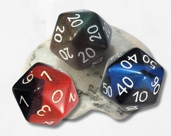 Custom Numbers and Colours D20 Dice DND Boardgame Glitter Shimmer Sparkle RPG Dungeons and Dragons Tabletop Games Personal Gift Striking