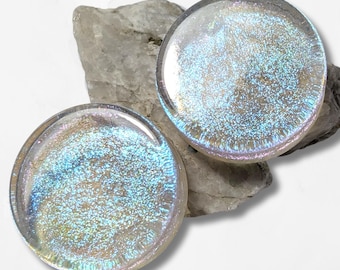 Opalisieren Plugs Double Flared 4 bis 50 mm Gestreckt Ohrschmuck Body Mods irisierend Schimmer Sparkle Glitter Opal Edelstein handgefertigt