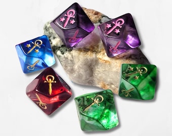 Single Customisable Vampire The Masquerade Dice D10s Misty Swirls Water Personalise Custom Gold Red Blue Purple Pink Black